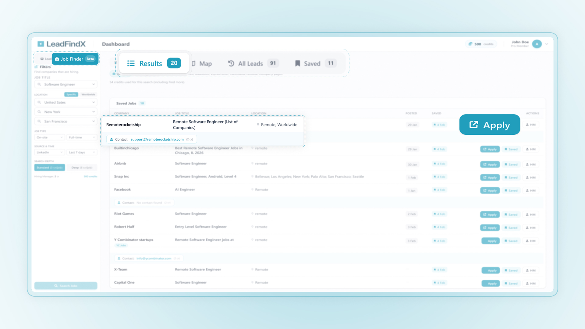 LeadFindX export